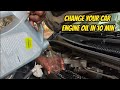 Change car engine oil without tool | Honda Jazz car engine oil replacement in 10 min