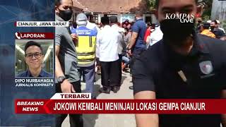 Jokowi Tinjau Langsung Lokasi Gempa Cianjur di SDN Cugenang