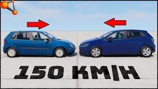 OLD VW POLO vs NEW VW POLO! 150 Km/H CRASH TEST! - BeamNg Drive