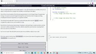 Tutorial 4 - avoid mutation and side effects using functional programming - freecodecamp