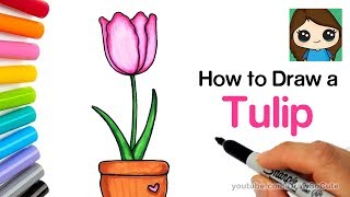 How to Draw a Tulip Easy | Realistic