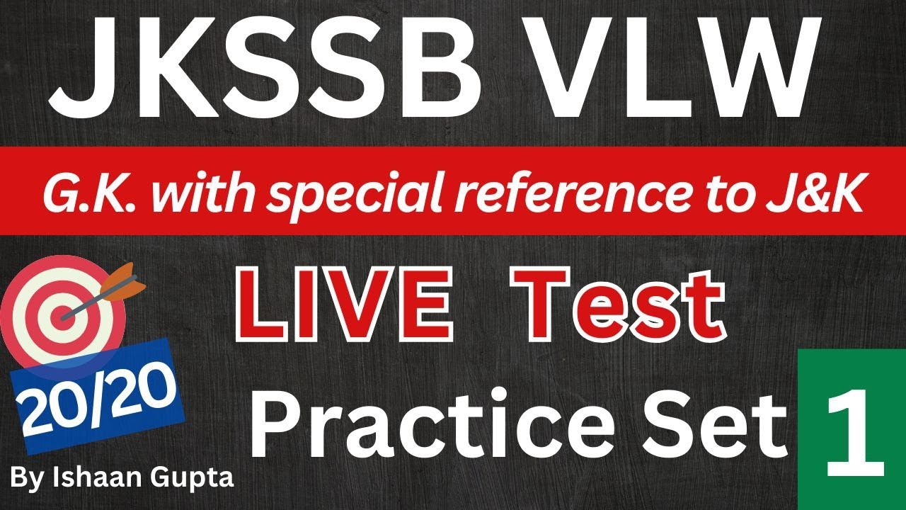 GK With Special Reference To J&K - Practice Set 1 - JKSSB VLW Exam ...