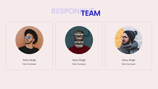How to create Team Section using Html & Css | Responsive