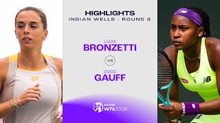 Lucia Bronzetti vs. Coco Gauff | 2024 Indian Wells Round 3 | WTA Match Highlights