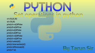 set operations | union | intersection | difference | symmetric_difference python