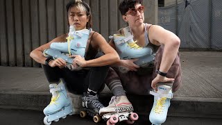 Roller Skaters try INLINE SKATES and this happened.