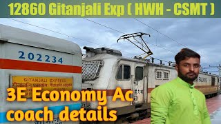 12860 Gitanjali Exp / 3E Economy coach / HWH - CSMT train journey /হাওড়া থেকে মুম্বাই ট্রেন জার্নি