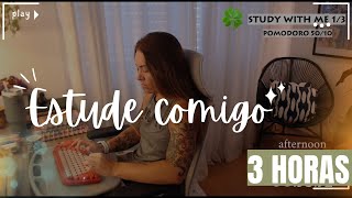 🍀 ESTUDE COMIGO - STUDY WITH MEㅣ🌧️☕️ㅣ3 HORASㅣ#209ㅣpomodoro 50/10