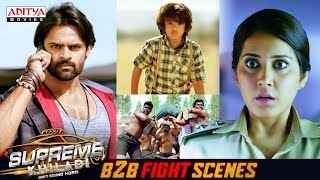 Supreme Khiladi Movie B2B Fight Scenes | Sai Dharam Tej, Raashi Khanna | Aditya Movies