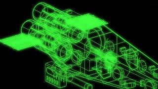 Space fighter wireframe animations created with Python