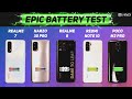 Realme 8 vs Redmi Note 10 vs Poco M2 Pro, Narzo 30 Pro Battery Drain Test | Charging | Gaming Test