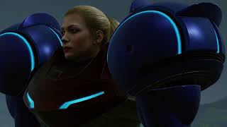 Samus removes helmet - Metroid Prime Remastered