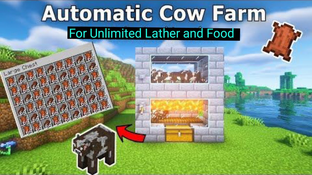 Minecraft Automatic Cow Farm Tutorial | How To Build An Automatic Cow ...