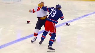 Rangers vs Devils Line Brawl From Matt Rempe Kurtis MacDermid Fight (FULL CLIP) | NHL Highlights