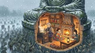 Surviving an Underground Buddha Shrine During a Zombie Apocalypse 🌨️🔥 Ghibli-Style ASMR