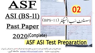 ASF Past Papers: ASF ASI Past Paper 2020 Complete Solution by InfoUstaad