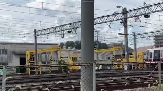 南海電鉄　千代田車庫　6000系　入場　7195f めでたい電車　かしら（９月１８日運行）ラッピング状態で待機