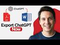 How to Export ChatGPT to Word or PDF in 1 Click (2026 Full Guide)