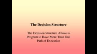 Introduction to Decision structure in visual basic