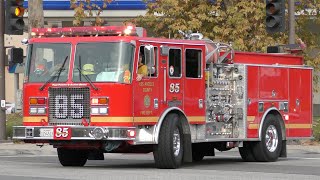 LACo.FD Engine 85, LASD Motor Unit, \u0026 Falck Amb.