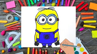 How to draw minion/ Minion drawing and coloring