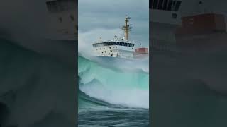 Massive Wave Engulfs Huge Ship – Narrow Escape! #ship #massivewave #escape