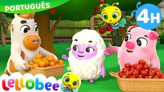 🍎 Sim Sim Frutas! 🍊| 4 HORAS DE LELLOBEE BRASIL! | Desenhos Animados e Músicas Infantis em Português