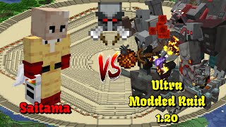 Saitama VS 1.20 Ultra Modded Raid | Minecraft |Mobs Battle