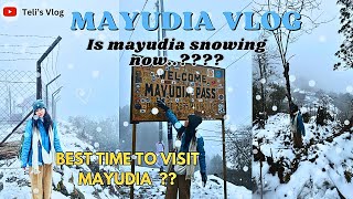 Mayudia pass snowing  vlog ❄️☃️| Arunachal Pradesh| Best time to visit Mayudia | Road trip vlog 🏍️