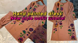 Hand painted dress |new style dress design for girls |new style designer dress