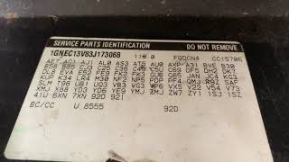 Chevrolet Tahoe Paint Code Location