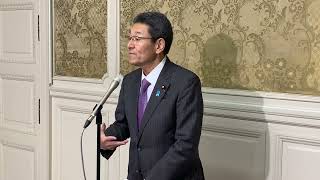 2024年11月15日　笠国対委員長　自由民主党・坂本国対委員長との会談後ぶら下がり