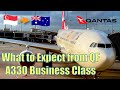 4K | The Qantas Promise - Safe Arrival & Burnt Brioche Roll on A330 Business Class SIN to Melbourne