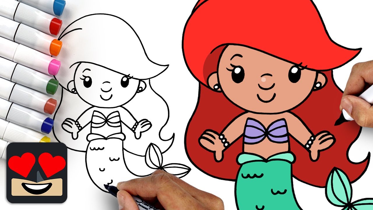 How To Draw Ariel The Little Mermaid Youtube