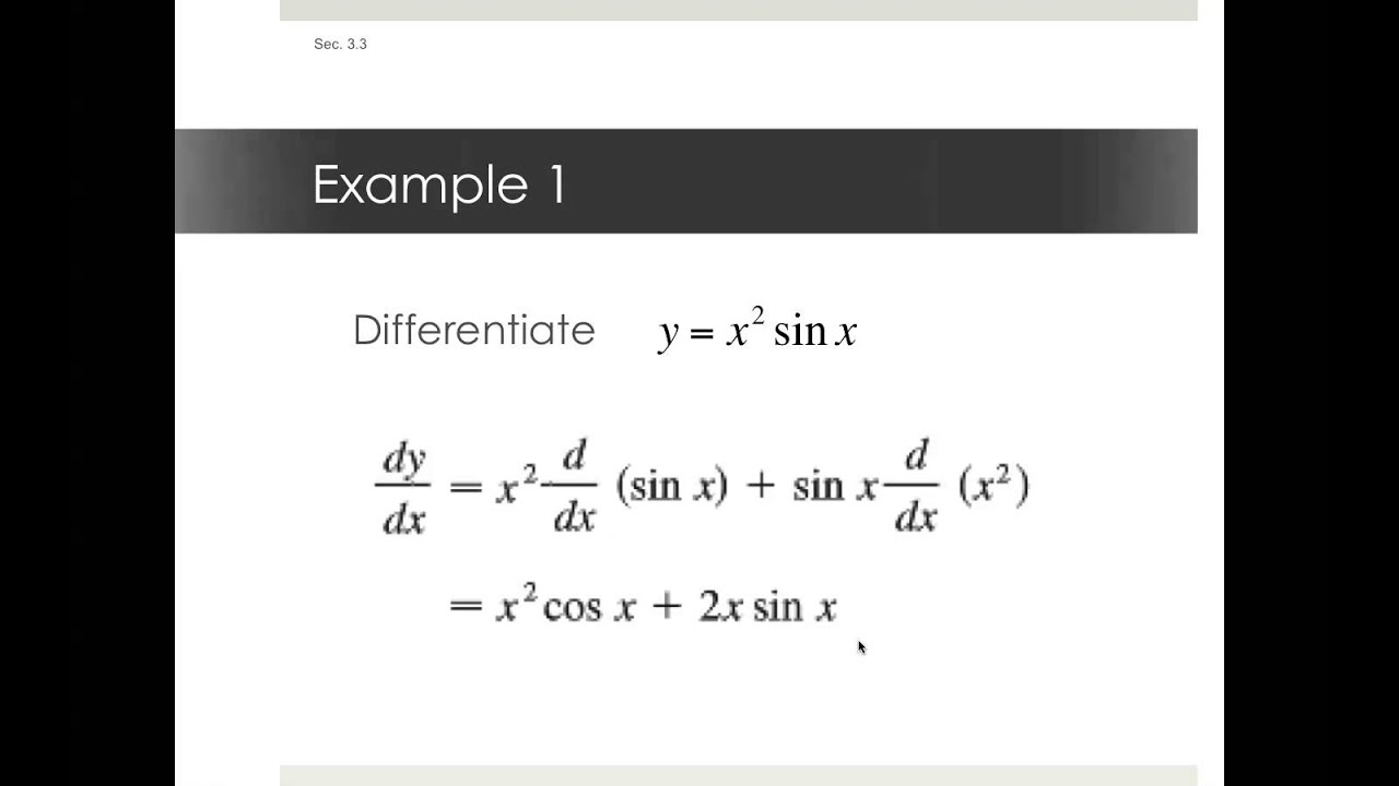 Derivatives Of Trigonometric Functions-Section 3.3 - YouTube