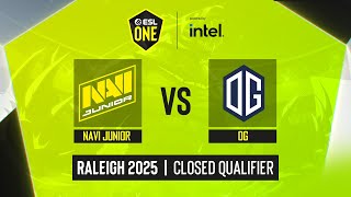 Dota2 - NAVI Junior vs OG - ESL One - Raleigh : Western Europe Closed Qualifier