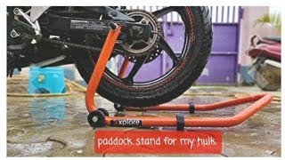 Paddock stand ||| explore rear paddock stand with swing arm rest