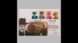 1999 Winston Churchill 125th Birth Anniversary Crown Coin Cover - UK First Day Cover by Mercury