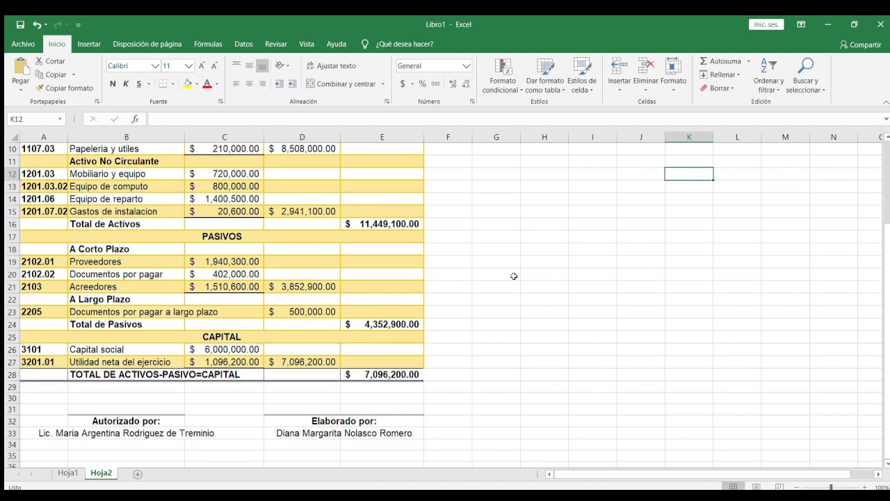 BALANCE GENERAL CON FORMA DE REPORTE EN EXCEL - YouTube