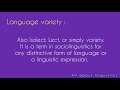 know what is it meant by language varieties in sociolinguistics