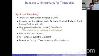 [Scheduling seminar] Andrea Schaerf (Uni of Udine) | Educational Timetabling: Problems, Benchmark...