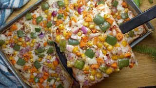 Veg Pizza without Pizza Dough Recipe || Instant Pizza for Kids Lunch box || Healthy Tiffin Box idea