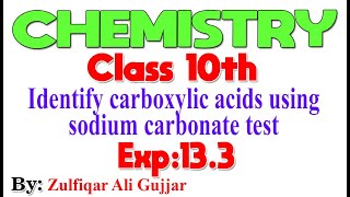 Functional group carboxylic acids using sodium carbonate test | Chemistry 10th I Exp.13.3#practical