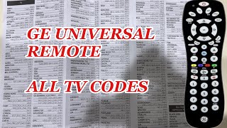 GENERAL ELECTRIC 24922, Universal Remote control *all tv codes*