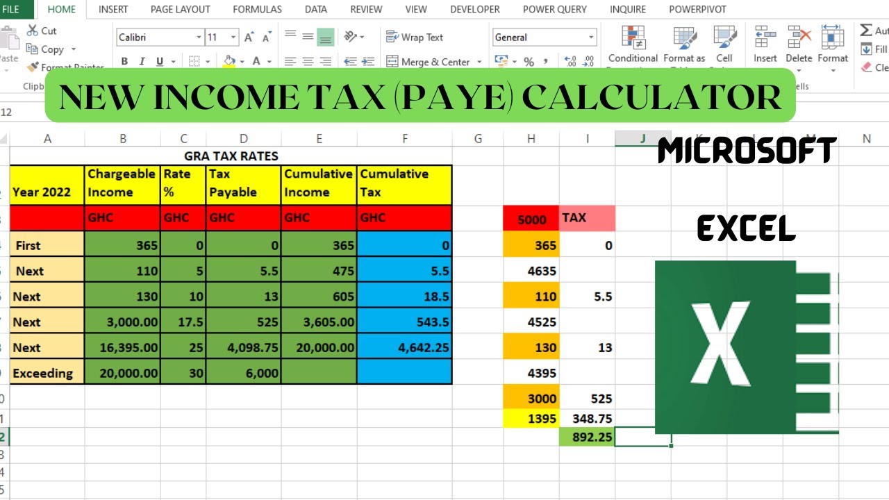 How To Calculate Income Tax (PAYE) In Excel | 2023 - YouTube