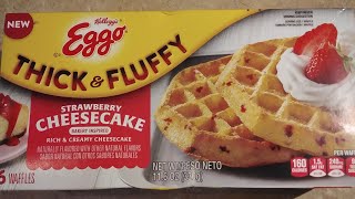 NEW Eggo Thick \u0026 Fluffy Strawberry Cheesecake Waffles.🍓🧇🍰