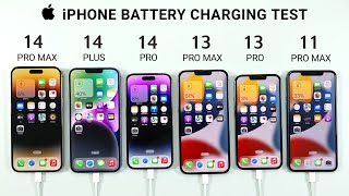 iPhone 14 Pro Max vs 14 Plus vs 14 Pro vs 13 Pro Max vs 13 Pro vs 11 Pro Max Battey Charging Test