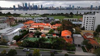 2023 Aerial Property Promotion for Millvista Terraces, 10 Victoria Street, South Perth.