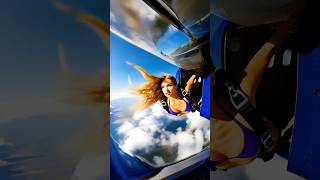 Hot Blonde Takes on Extreme Skydiving in a Bikini! 🪂 #shorts #skydiving #blonde