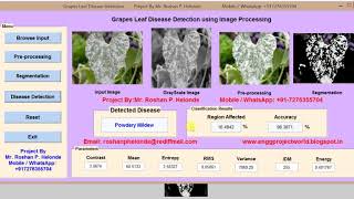 Matlab code for Grape Leaf Disease Detection using Image Processing